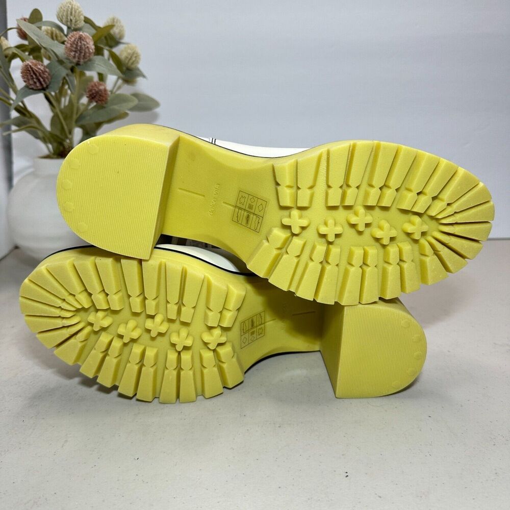 Dolce Vita White and Yellow Ankle Boots with Chunky Heel - Picture 7 of 13